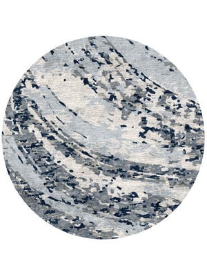 Air Currents Round Hand Knotted Bamboo Silk custom handmade rug