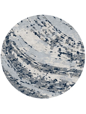 Air Currents Round Hand Knotted Tibetan Wool custom handmade rug