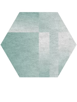 Aligned Hexagon Hand Knotted Bamboo Silk custom handmade rug