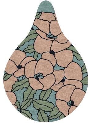 Anemone Drop Hand Knotted Tibetan Wool custom handmade rug