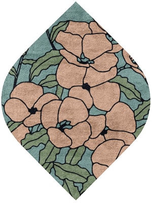 Anemone Ogee Hand Tufted Bamboo Silk custom handmade rug