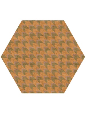 Arrow Hexagon Hand Knotted Tibetan Wool custom handmade rug