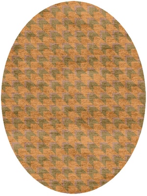 Arrow Oval Hand Knotted Bamboo Silk custom handmade rug