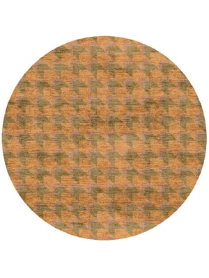 Arrow Round Hand Knotted Bamboo Silk custom handmade rug