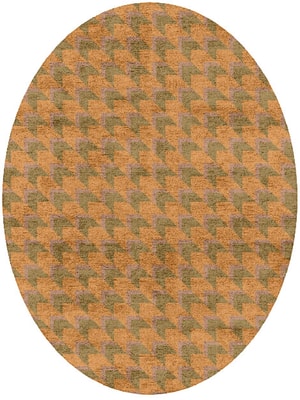 Arrow Oval Hand Tufted Bamboo Silk custom handmade rug
