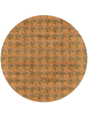 Arrow Round Hand Tufted Bamboo Silk custom handmade rug