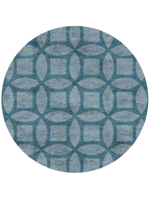 Aster Round Hand Knotted Bamboo Silk custom handmade rug
