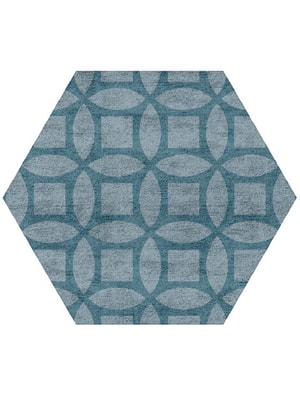 Aster Hexagon Hand Tufted Bamboo Silk custom handmade rug