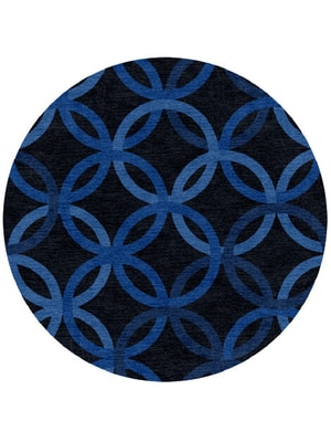Bague Round Hand Knotted Tibetan Wool custom handmade rug
