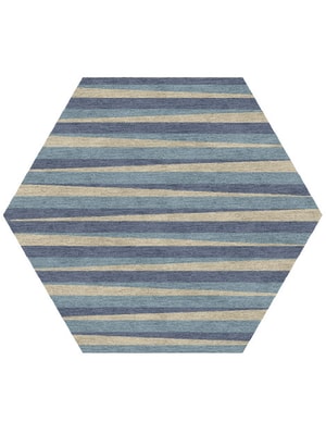 Barcode Hexagon Hand Knotted Tibetan Wool custom handmade rug