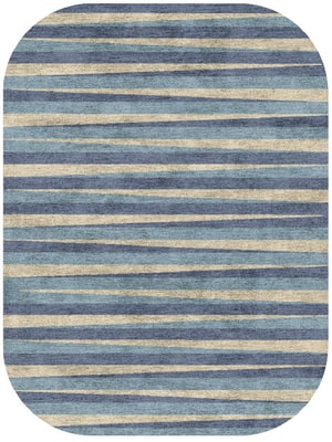 Barcode Oblong Hand Knotted Bamboo Silk custom handmade rug