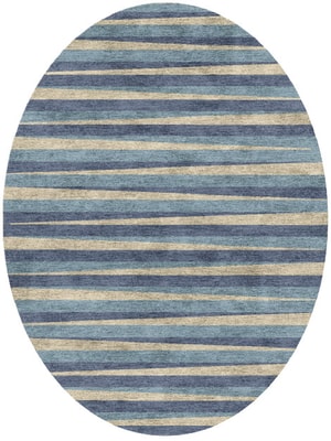 Barcode Oval Hand Knotted Bamboo Silk custom handmade rug