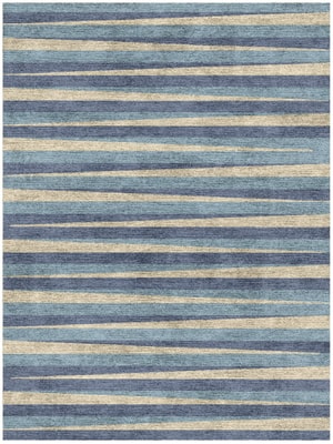Barcode Rectangle Hand Knotted Bamboo Silk custom handmade rug
