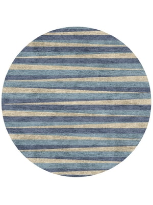 Barcode Round Hand Knotted Bamboo Silk custom handmade rug