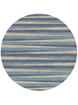 Barcode Round Hand Knotted Tibetan Wool custom handmade rug