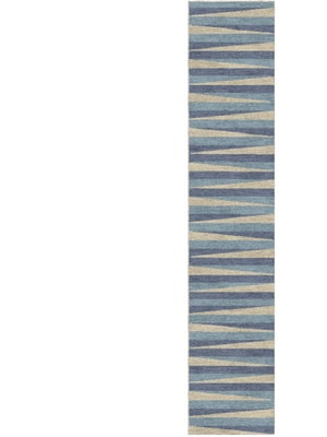 Barcode Runner Hand Knotted Tibetan Wool custom handmade rug