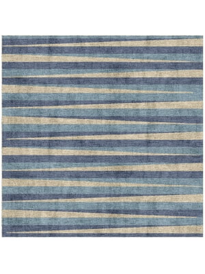Barcode Square Hand Knotted Bamboo Silk custom handmade rug