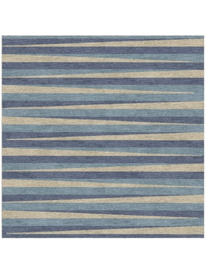 Barcode Square Hand Knotted Tibetan Wool custom handmade rug