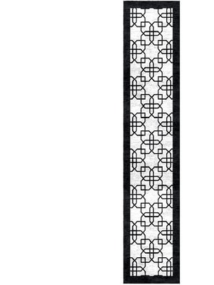 Black Symmetry Runner Hand Knotted Bamboo Silk custom handmade rug