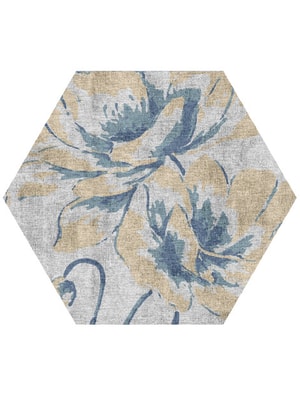 Blahs Hexagon Hand Knotted Bamboo Silk custom handmade rug