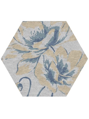 Blahs Hexagon Hand Knotted Tibetan Wool custom handmade rug