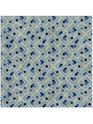 Block Plan Square Hand Knotted Bamboo Silk custom handmade rug