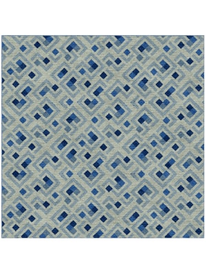 Block Plan Square Hand Knotted Tibetan Wool custom handmade rug