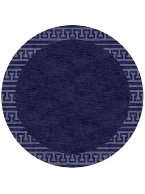 Blue Tooth Round Hand Knotted Tibetan Wool custom handmade rug