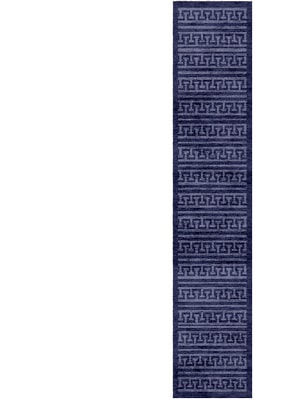 Blue Tooth Runner Hand Knotted Bamboo Silk custom handmade rug