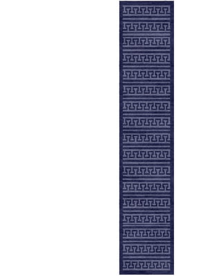 Blue Tooth Runner Hand Knotted Tibetan Wool custom handmade rug