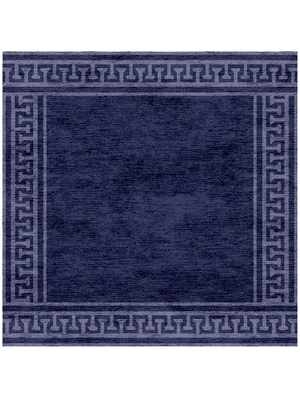 Blue Tooth Square Hand Knotted Bamboo Silk custom handmade rug