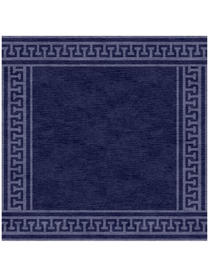 Blue Tooth Square Hand Knotted Tibetan Wool custom handmade rug