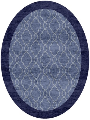 Bluejay Oval Hand Knotted Bamboo Silk custom handmade rug