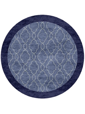 Bluejay Round Hand Knotted Bamboo Silk custom handmade rug