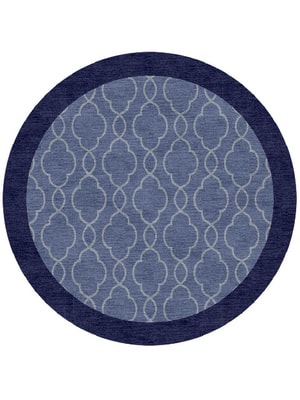 Bluejay Round Hand Knotted Tibetan Wool custom handmade rug