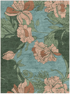 Bouvardia Rectangle Hand Knotted Bamboo Silk custom handmade rug