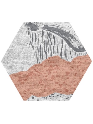 Brushdust Hexagon Hand Knotted Bamboo Silk custom handmade rug