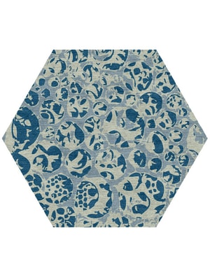 Bubbles Hexagon Hand Knotted Tibetan Wool custom handmade rug