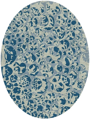 Bubbles Oval Hand Knotted Tibetan Wool custom handmade rug