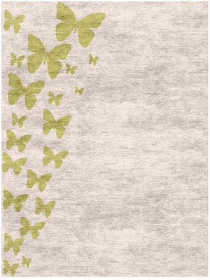 Butterfly Strokes Rectangle Hand Knotted Bamboo Silk custom handmade rug