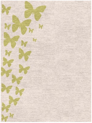 Butterfly Strokes Rectangle Hand Knotted Tibetan Wool custom handmade rug