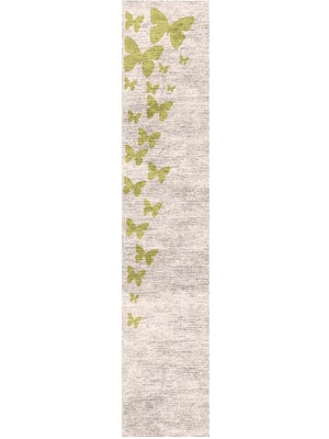 Butterfly Strokes Runner Hand Knotted Bamboo Silk custom handmade rug