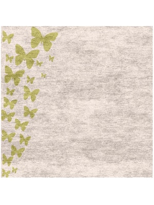 Butterfly Strokes Square Hand Knotted Bamboo Silk custom handmade rug