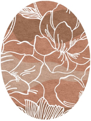 Butterfly Weed Oval Hand Knotted Tibetan Wool custom handmade rug