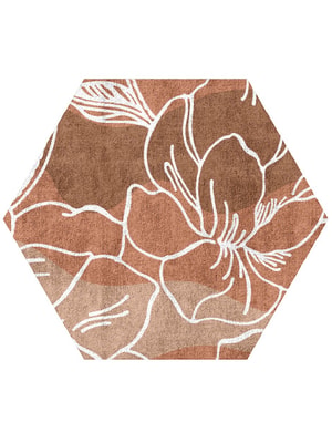 Butterfly Weed Hexagon Hand Tufted Bamboo Silk custom handmade rug