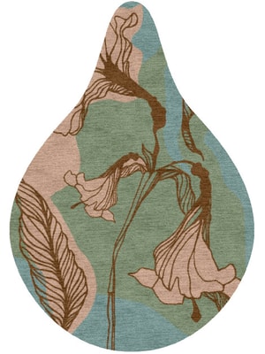 Cala Lily Drop Hand Knotted Tibetan Wool custom handmade rug