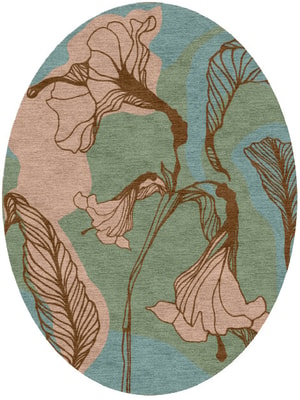Cala Lily Oval Hand Knotted Tibetan Wool custom handmade rug