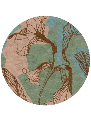 Cala Lily Round Hand Knotted Tibetan Wool custom handmade rug