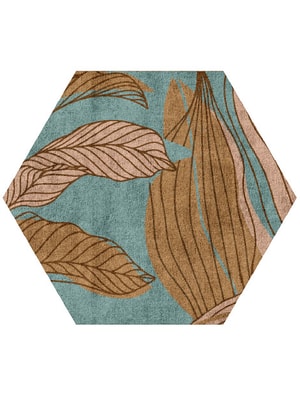 Calathea Hexagon Hand Tufted Bamboo Silk custom handmade rug