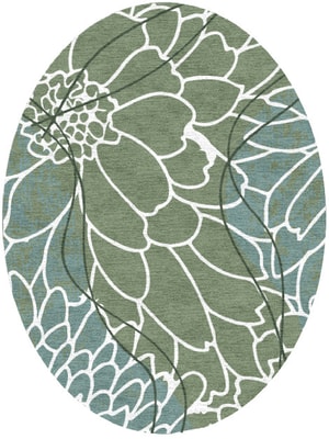 Calendula Oval Hand Knotted Tibetan Wool custom handmade rug